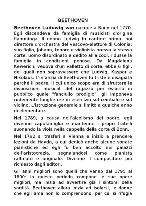 beethoven riassunto
